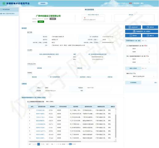 全國環境影響評價信用平臺證明